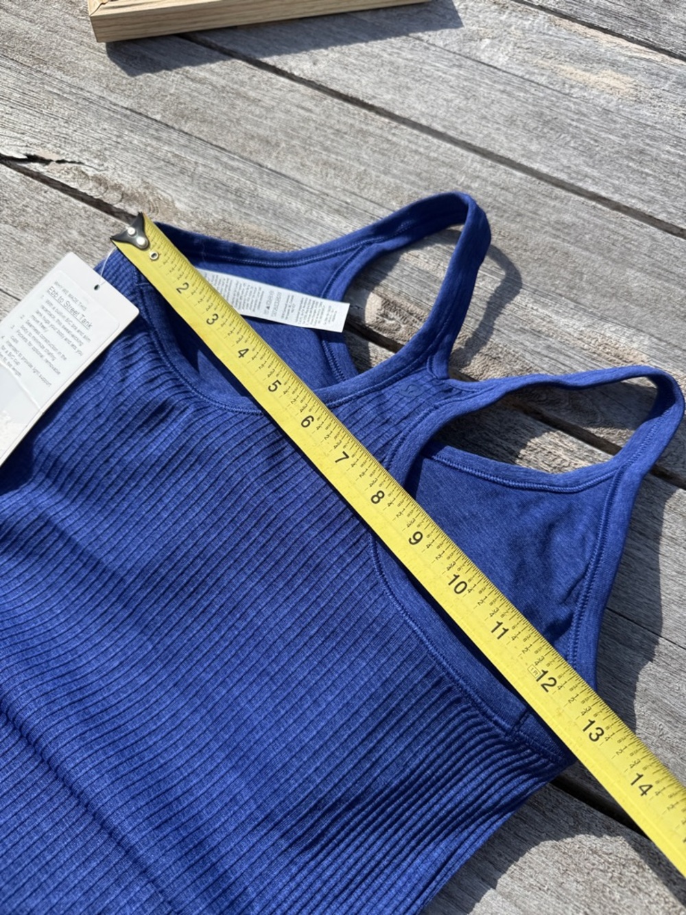 Lululemon Ebb to Street Tank Top Clubhouse Blue Ribbed Built-In Bra Size 6 NWT 💙 - Picture 3 of 6